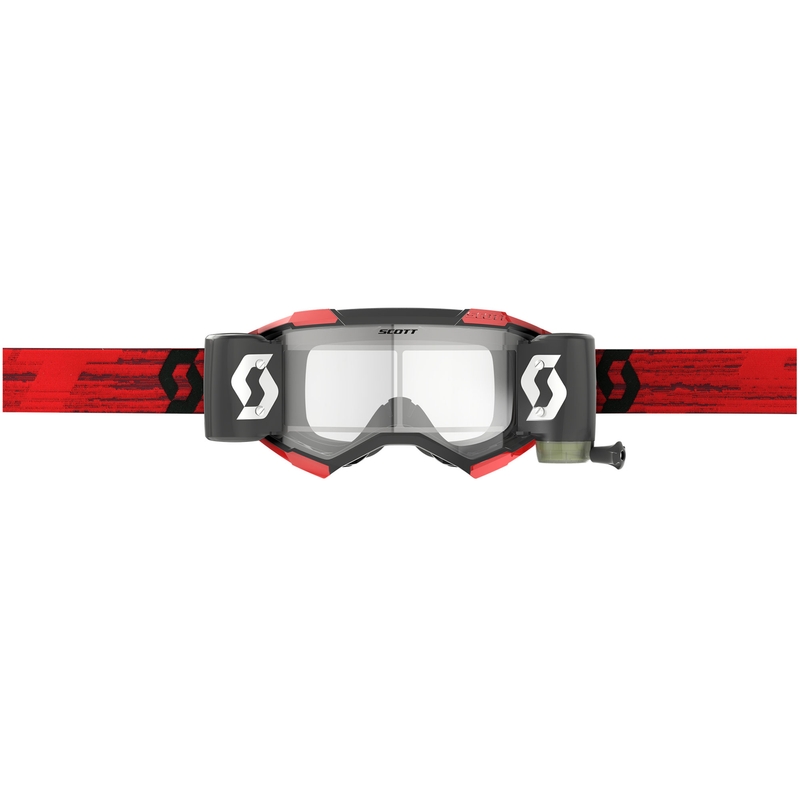 Lunettes de motocross SCOTT Fury WFS rouge foncé avec verres en plexiglas transparents