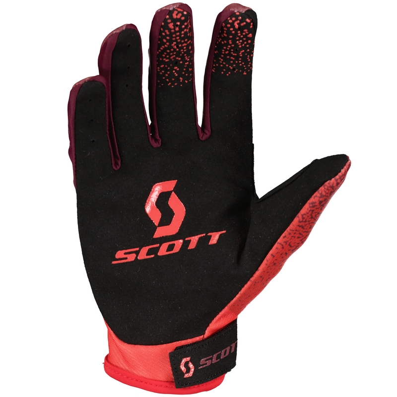 Gants de motocross SCOTT 350 DIRT EVO rouge et noir