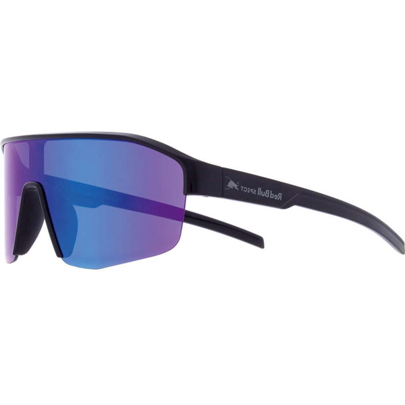 Lunettes de soleil Red Bull Spect Dundee noires avec verres bleu-violet.