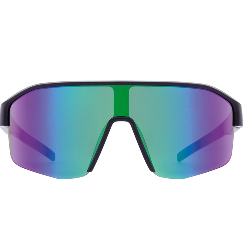 Lunettes de soleil Red Bull Spect Dundee noires avec verres bleu-violet.