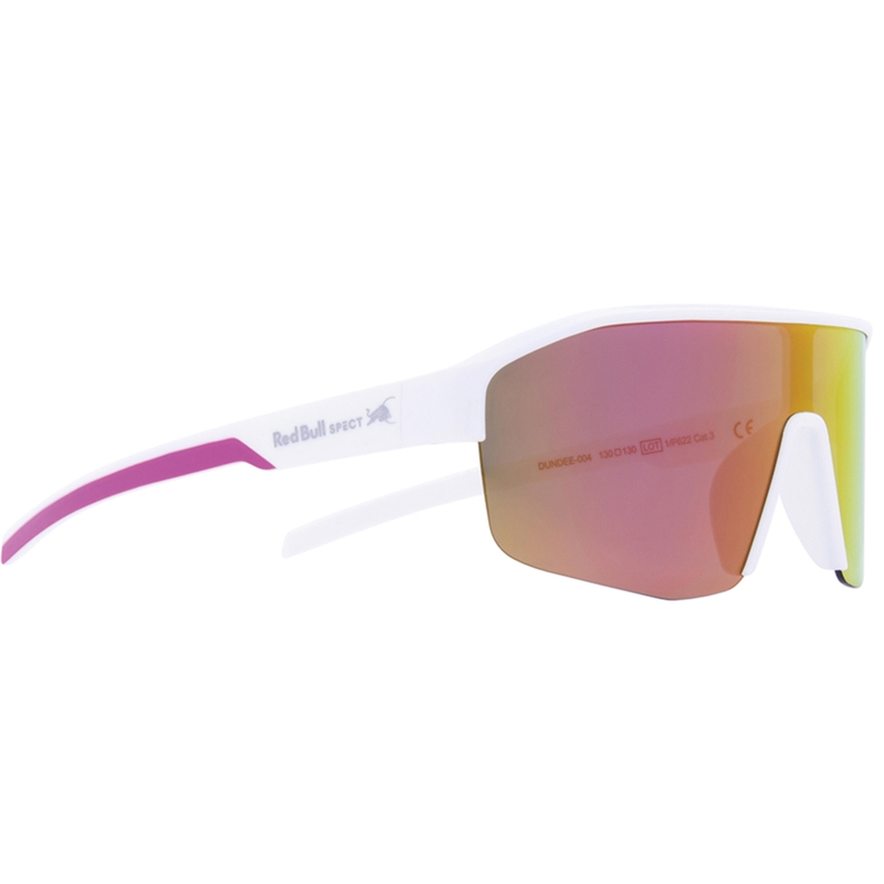 Lunettes de soleil Red Bull Spect Dundee blanches avec verres rouge-jaune