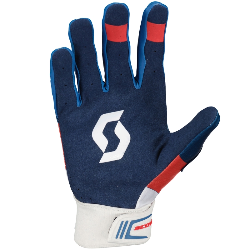 Gants de motocross SCOTT 450 ANGLED bleu-rouge