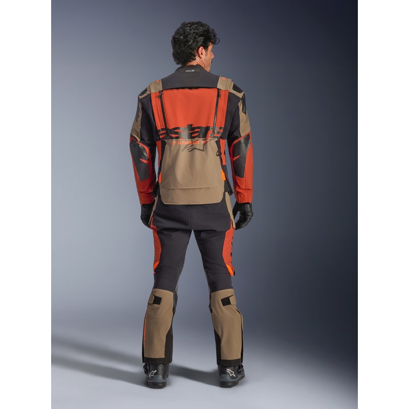 Blouson de moto Alpinestars Halo PRO Drystar XF marron clair-orange foncé-noir