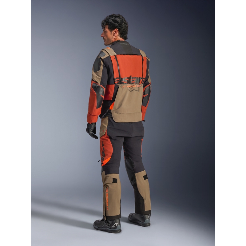 Blouson de moto Alpinestars Halo PRO Drystar XF marron clair-orange foncé-noir