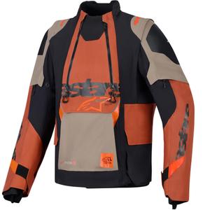 Blouson de moto Alpinestars Halo PRO Drystar XF marron clair-orange foncé-noir