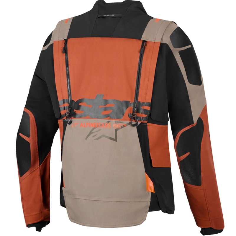 Blouson de moto Alpinestars Halo PRO Drystar XF marron clair-orange foncé-noir