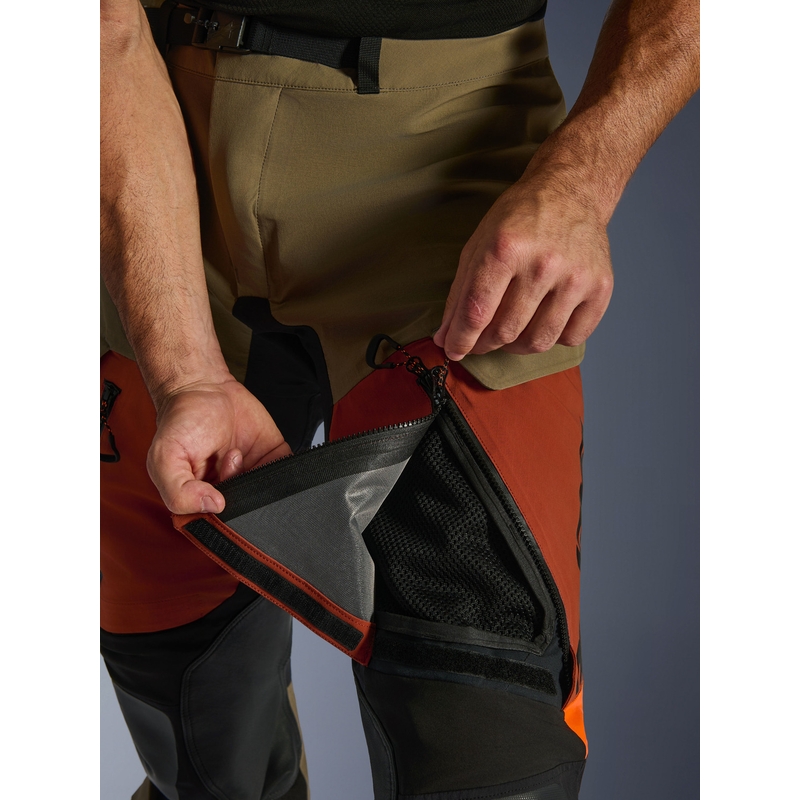 Pantalon de moto Alpinestars Halo PRO Drystar XF marron clair-orange foncé-noir