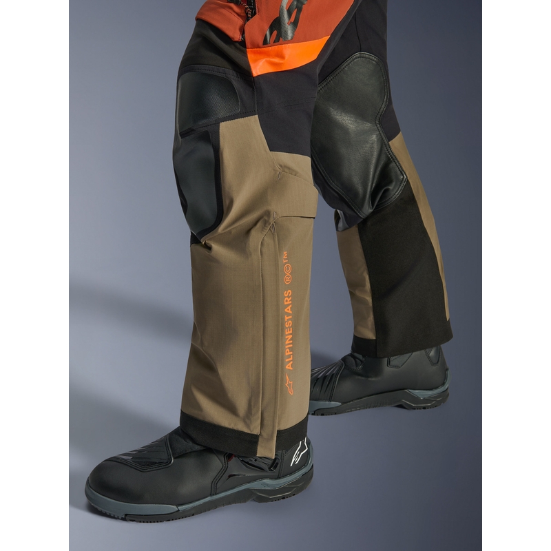 Pantalon de moto Alpinestars Halo PRO Drystar XF marron clair-orange foncé-noir