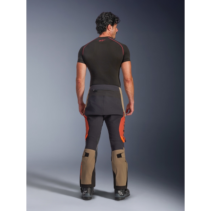 Pantalon de moto Alpinestars Halo PRO Drystar XF marron clair-orange foncé-noir