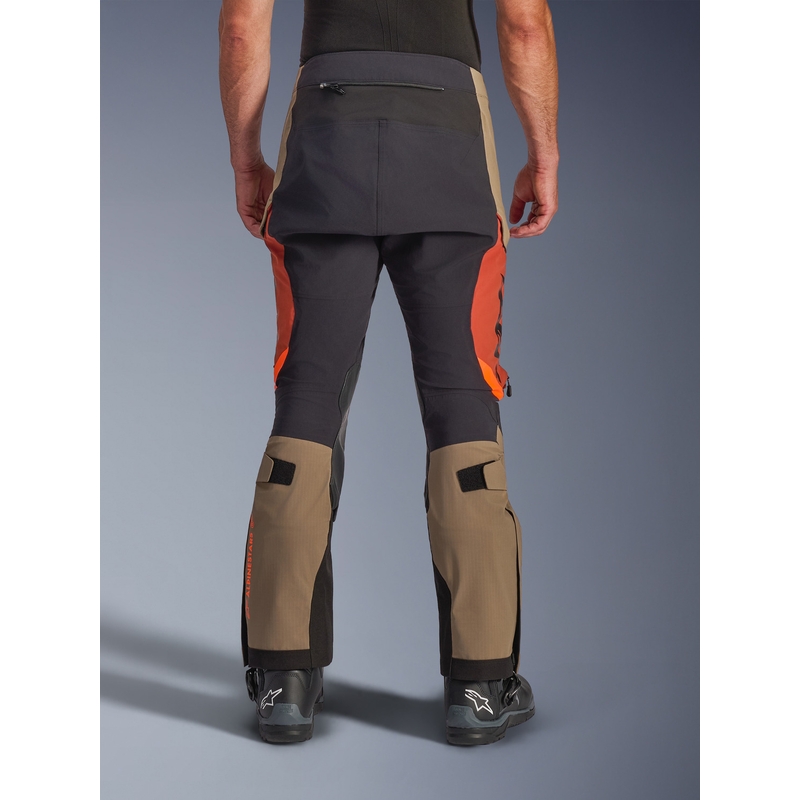 Pantalon de moto Alpinestars Halo PRO Drystar XF marron clair-orange foncé-noir