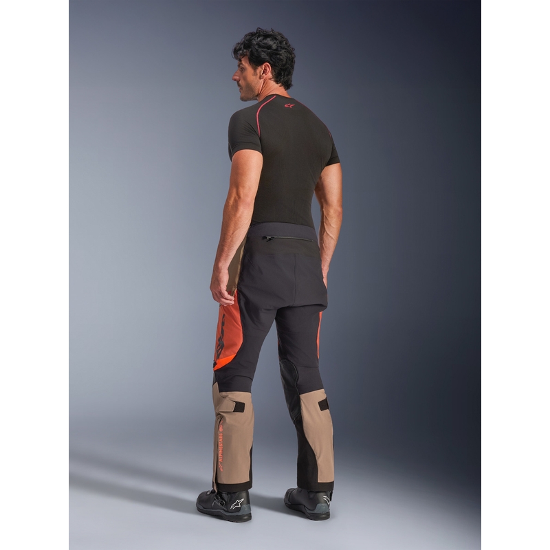 Pantalon de moto Alpinestars Halo PRO Drystar XF marron clair-orange foncé-noir