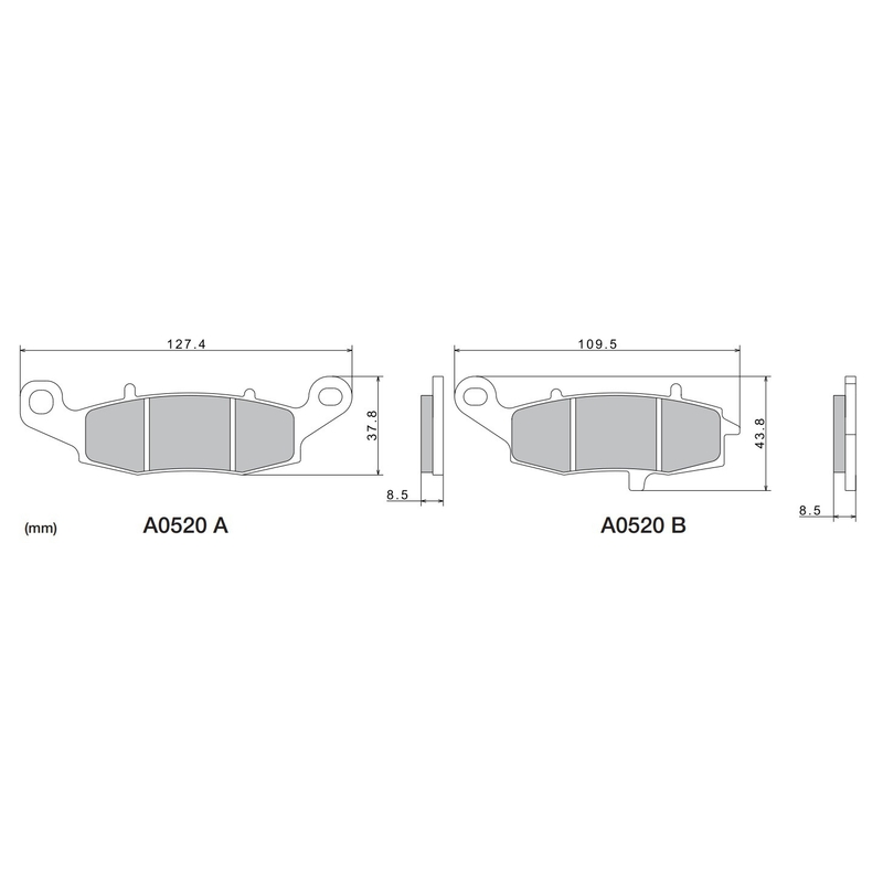 Plaquettes de frein NISSIN composé semi-métallique M501-401 2 pièces.