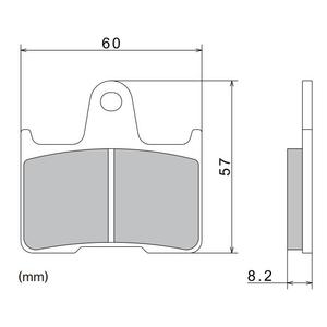 Plaquettes de frein NISSIN semi-métalliques, 60 x 57 x 8,2 mm, lot de 2