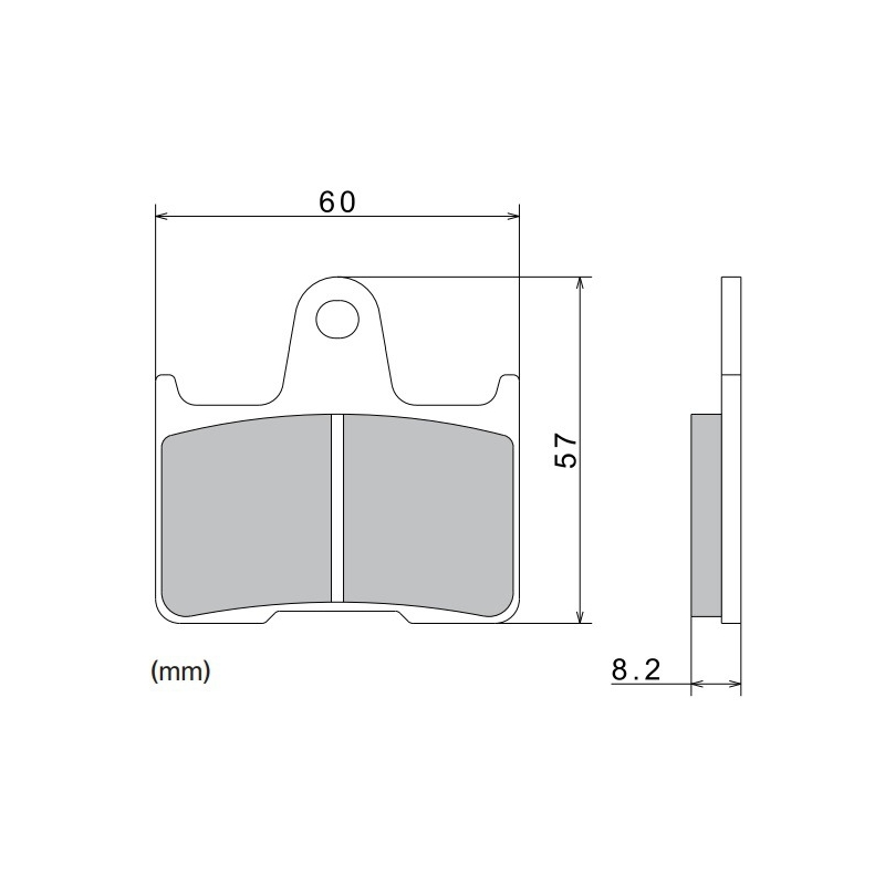 Plaquettes de frein NISSIN semi-métalliques, 60 x 57 x 8,2 mm, lot de 2