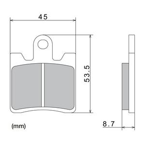 Plaquettes de frein NISSIN semi-métalliques 40 x 53,5 x 8,7 mm (2 pièces)