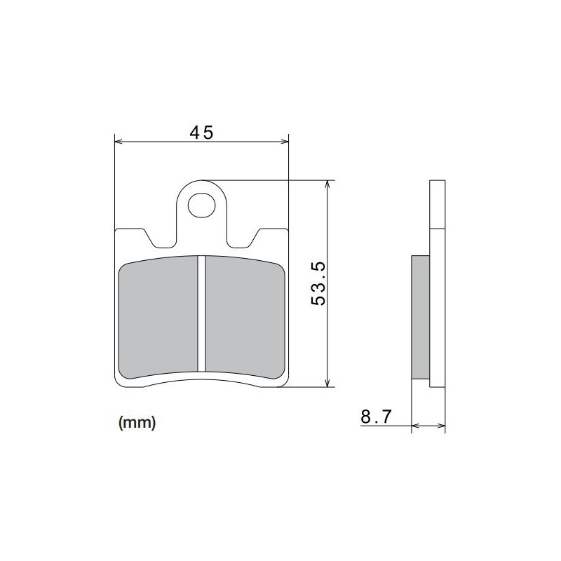 Plaquettes de frein NISSIN semi-métalliques 40 x 53,5 x 8,7 mm (2 pièces)