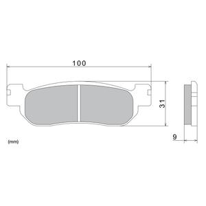 Plaquettes de frein NISSIN semi-métalliques 100 x 31 x 9 mm (2 unités)