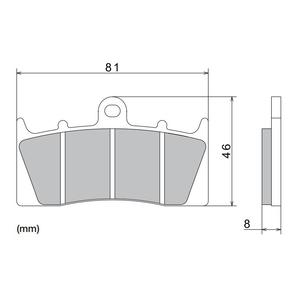 Plaquettes de frein NISSIN semi-métalliques 81 x 46 x 8 mm (2 pièces)