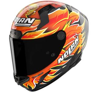 Casque intégral de moto Nolan X-804 RS Ultra Carbon Replica Iannone noir-rouge-orange-jaune