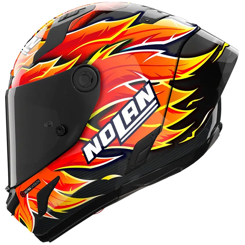Casque intégral de moto Nolan X-804 RS Ultra Carbon Replica Iannone 368 noir-rouge-orange-jaune
