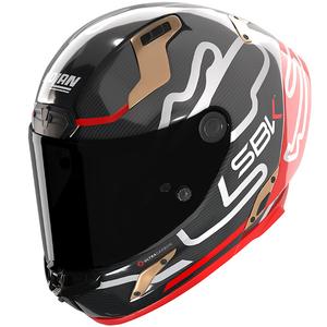 Casque intégral moto Nolan X-804 RS Ultra Carbon SBK Noir brillant-Rouge-Or