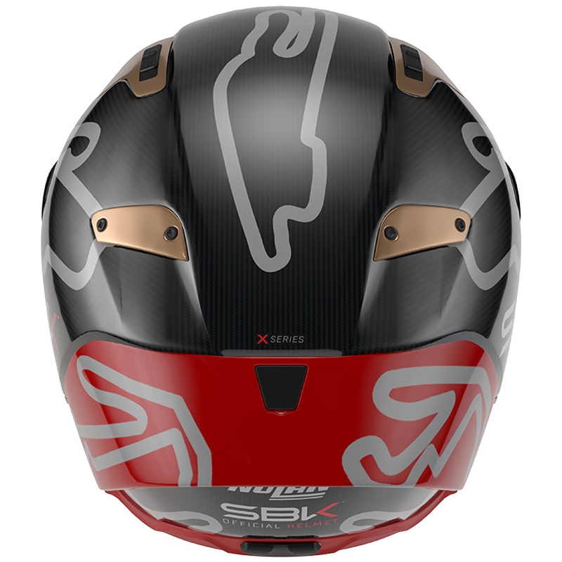 Casque intégral moto Nolan X-804 RS Ultra Carbon SBK Noir brillant-Rouge-Or