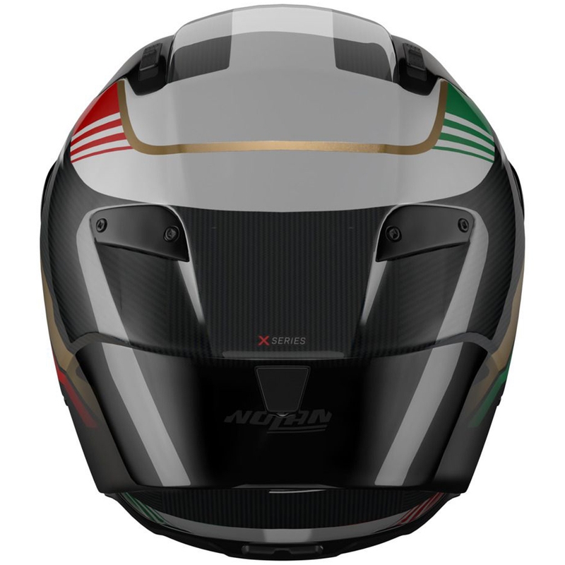 Casque intégral de moto Nolan X-804 RS Ultra Carbon Piega noir brillant-or-rouge-vert