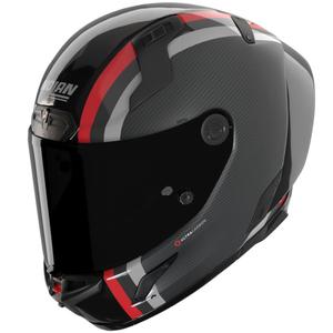 Casque intégral de moto Nolan X-804 RS Ultra Carbon Gemini Gris brillant-Noir-Rouge-Anthracite
