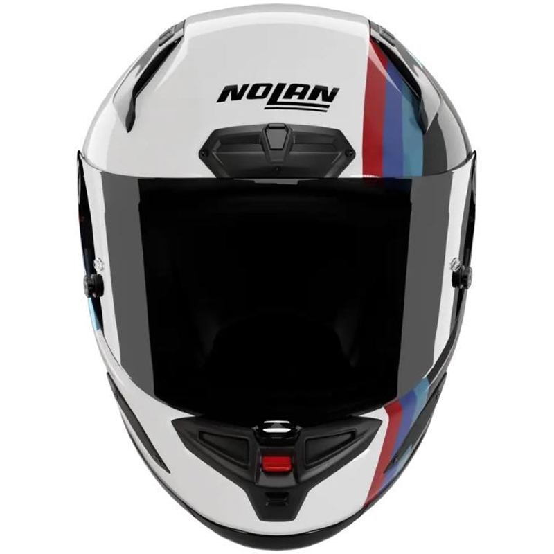 Casque intégral de moto Nolan X-804 RS Ultra Carbon Gemini 365 gris-blanc-bleu-rouge brillant