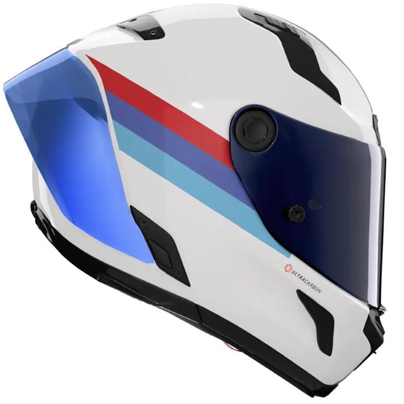 Casque intégral de moto Nolan X-804 RS Ultra Carbon Gemini 365 gris-blanc-bleu-rouge brillant