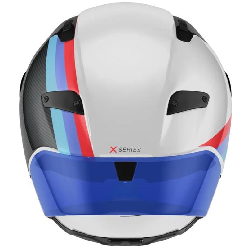 Casque intégral de moto Nolan X-804 RS Ultra Carbon Gemini 365 gris-blanc-bleu-rouge brillant