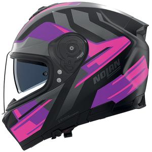 Casque intégral de moto Nolan N80-8 Trittico 358 noir mat-rose-anthracite
