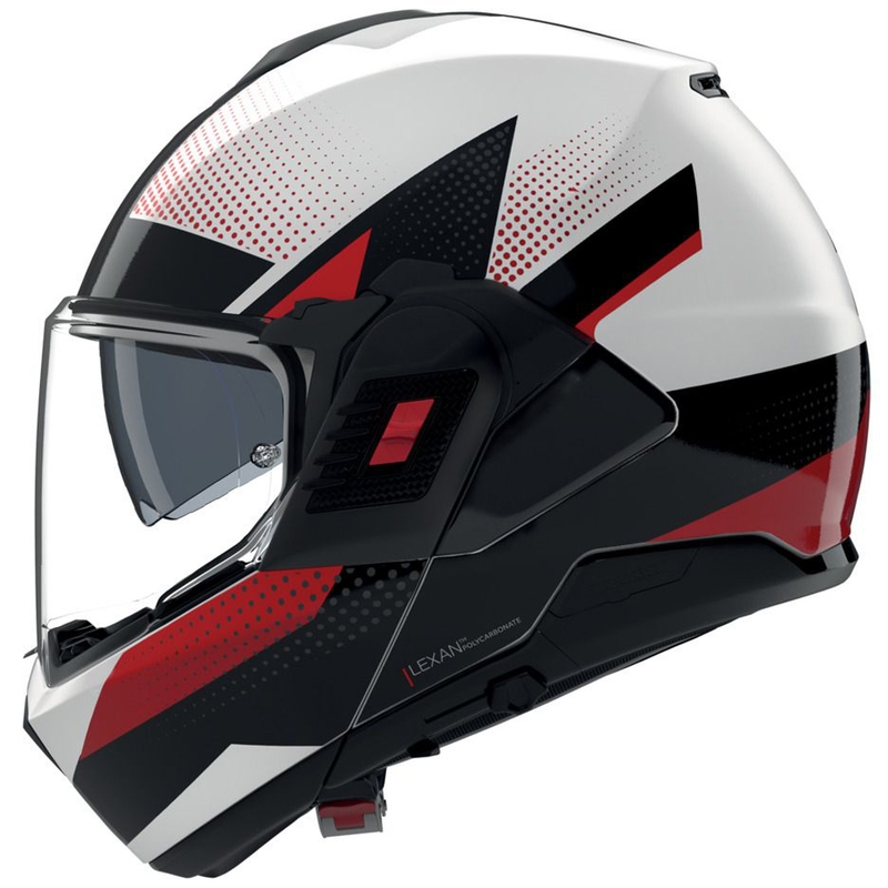 Casque de moto modulable Nolan N120-1 Ciclone 363 blanc-noir-rouge