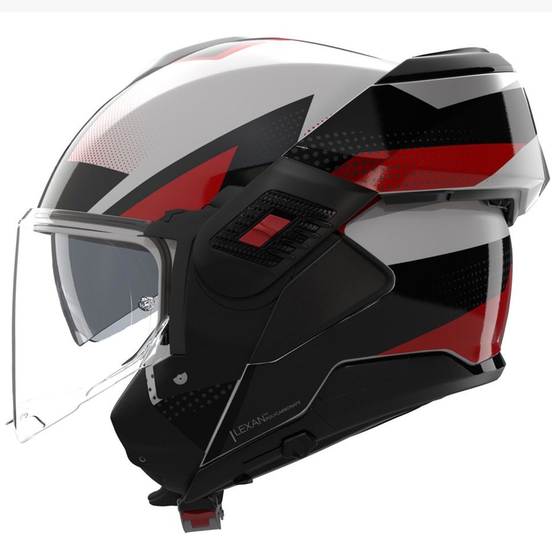 Casque de moto modulable Nolan N120-1 Ciclone 363 blanc-noir-rouge