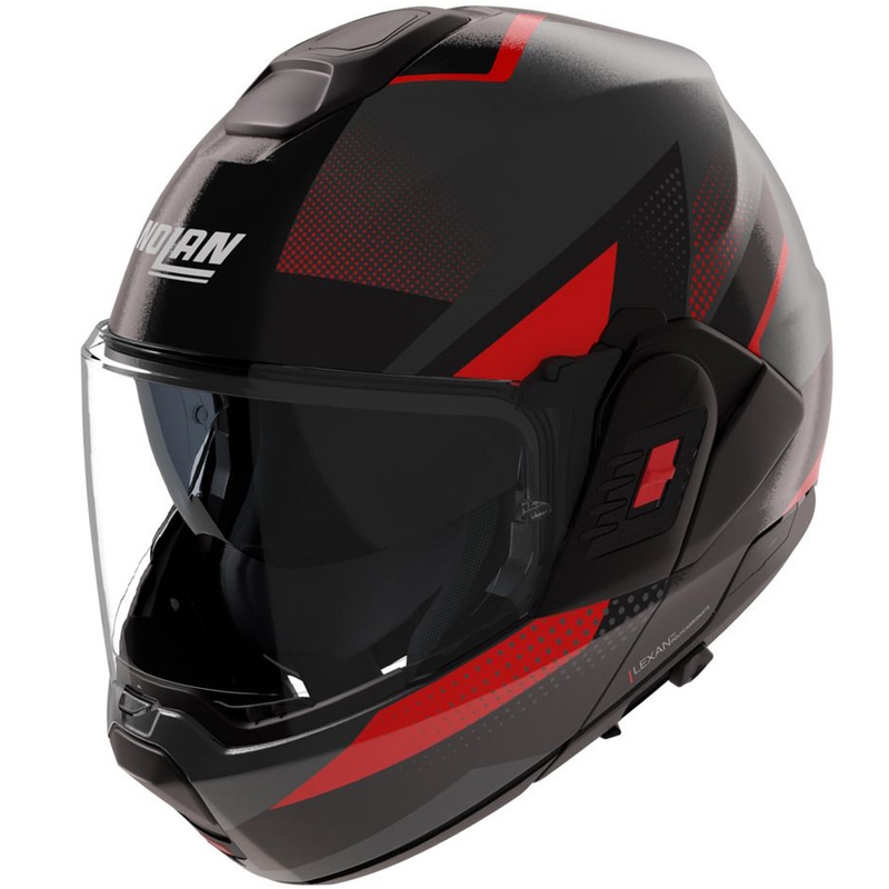 Casque de moto modulable Nolan N120-1 Ciclone 364 gris-noir-rouge