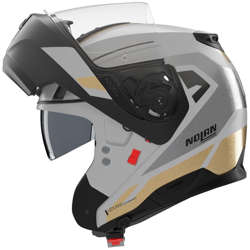 Casque de moto modulable Nolan N100-6 Cinetico N-COM 360 gris mat-noir-anthracite-or