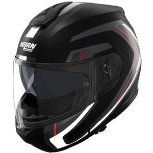 Casque de moto modulable Nolan N100-6 Radiante N-com 357 noir-argent-rouge