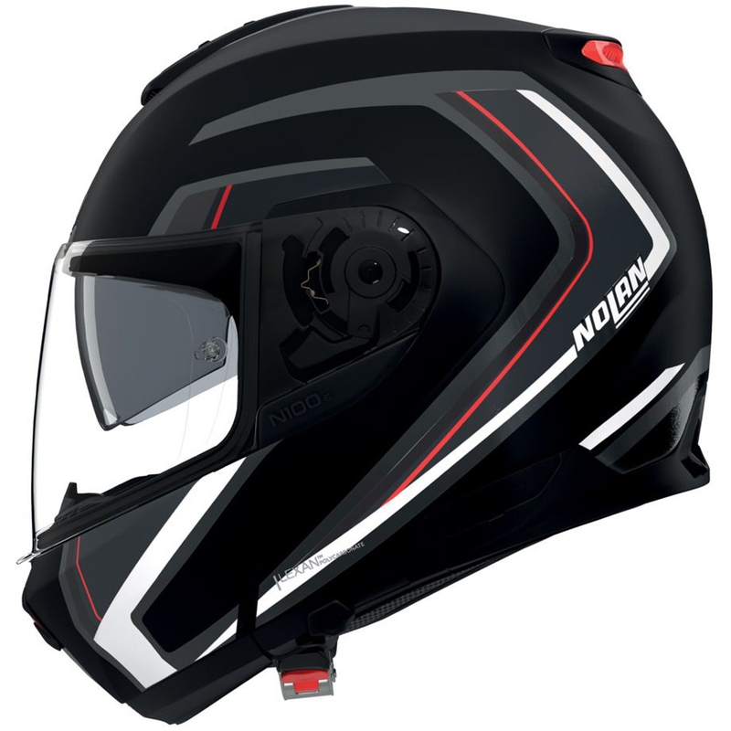 Casque de moto modulable Nolan N100-6 Radiante N-com 357 noir-argent-rouge