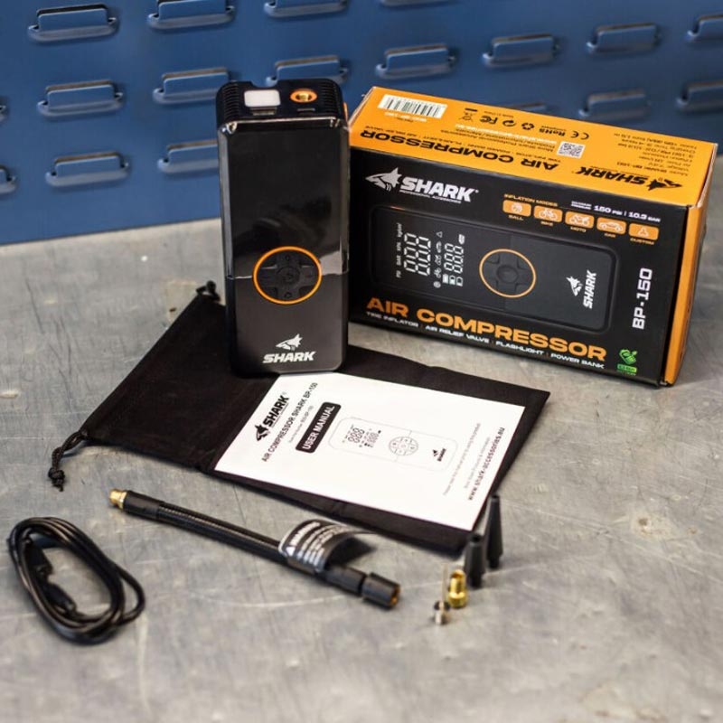 Compresseur de batterie avec batterie externe SHARK BP-150 noir