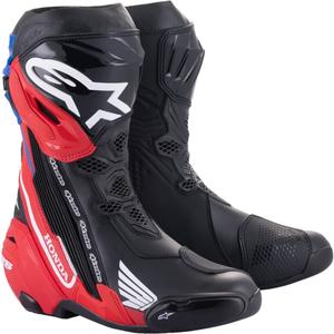 Bottes moto Alpinestars Supertech R Honda noir-rouge-bleu fluo-blanc