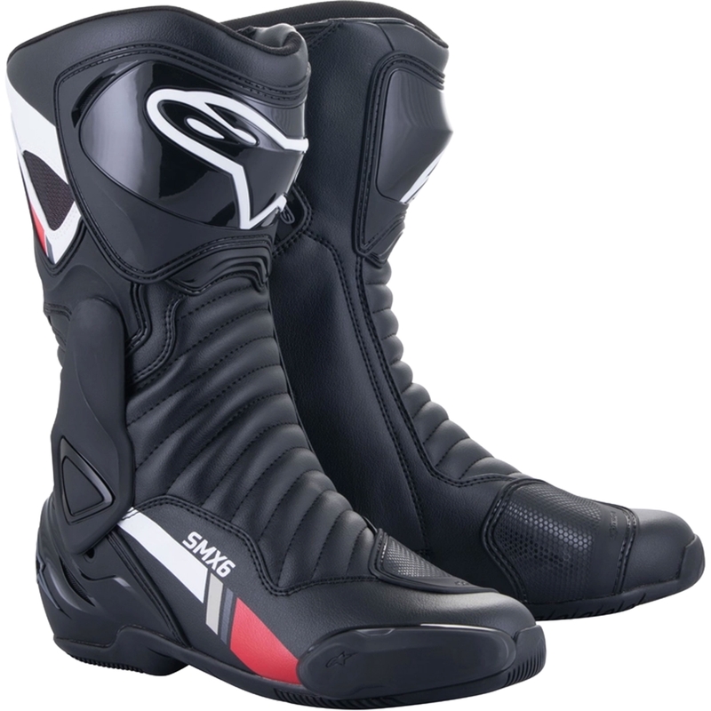 Bottes moto Alpinestars S-MX 6 noir-blanc-gris-rouge