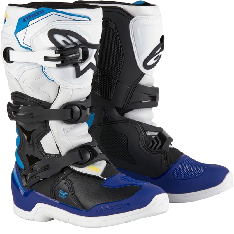 Bottes de moto pour enfants Alpinestars Tech 3S Youth White-Black-Blue