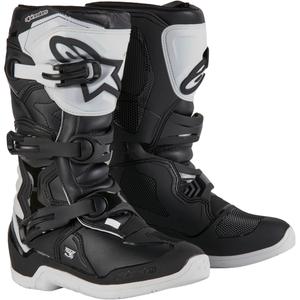 Bottes de moto Alpinestars Tech 3S Youth blanches et noires pour enfants