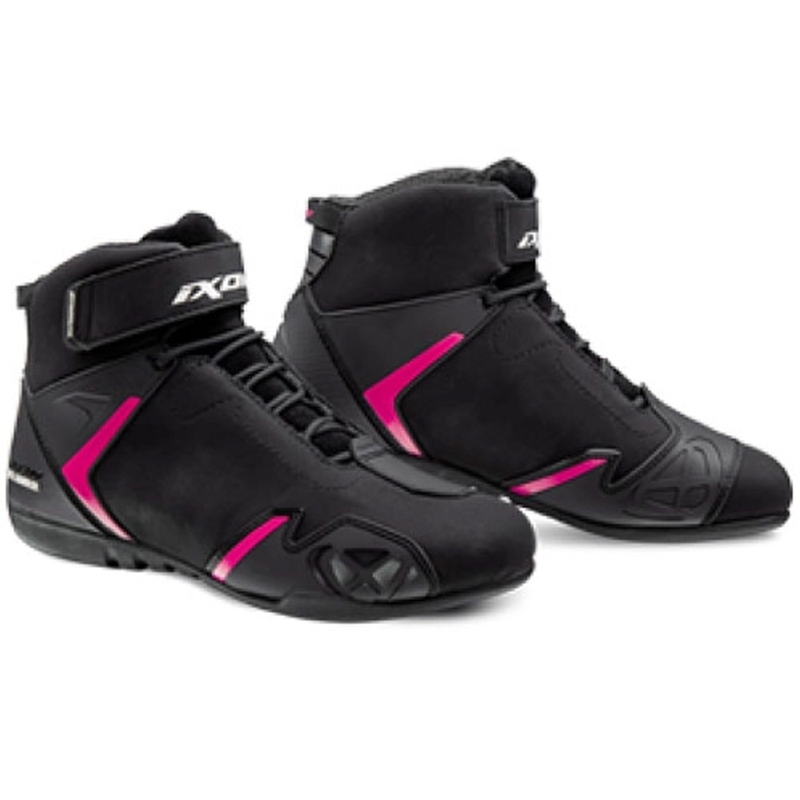 Bottes moto femme IXON Gambler WP noir-rose