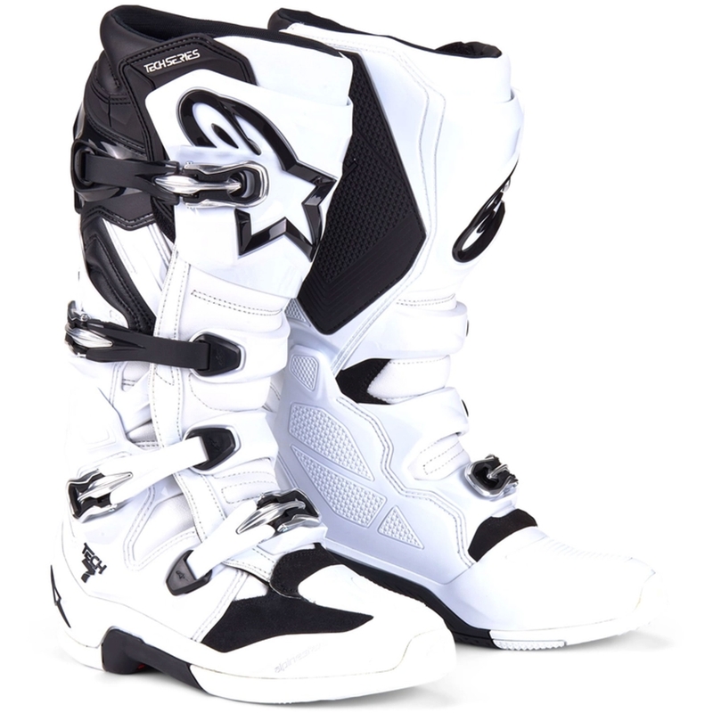 Bottes de moto Alpinestars Tech 7 blanc-noir