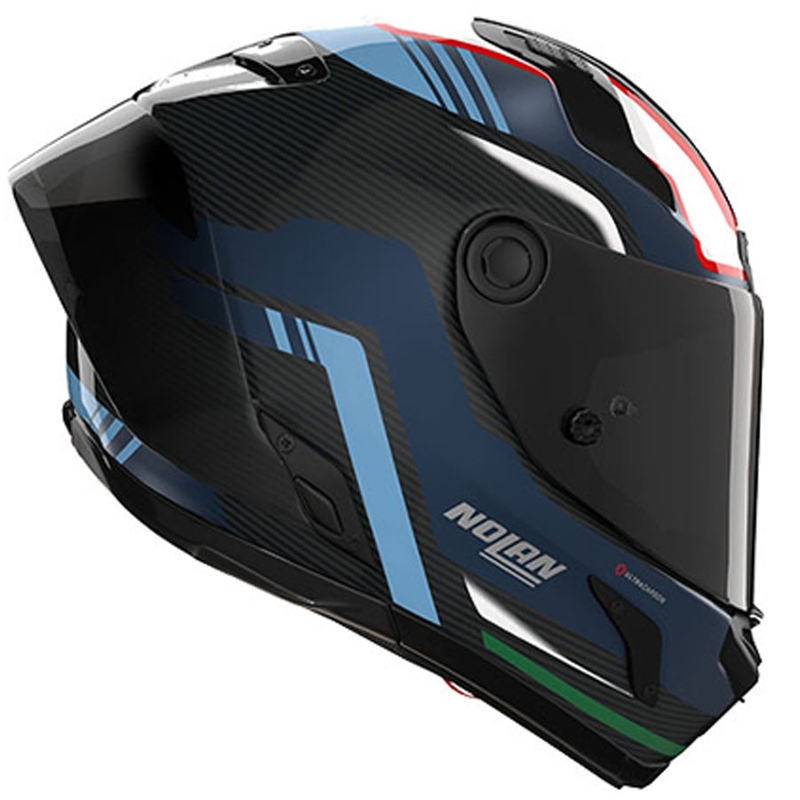Casque intégral de moto Nolan X-804 RS Piega 366 noir brillant-bleu-blanc-rouge