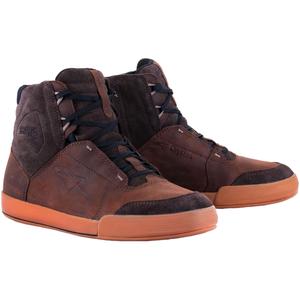 Bottes de moto Alpinestars Chrome Crafted Drystar en caoutchouc marron