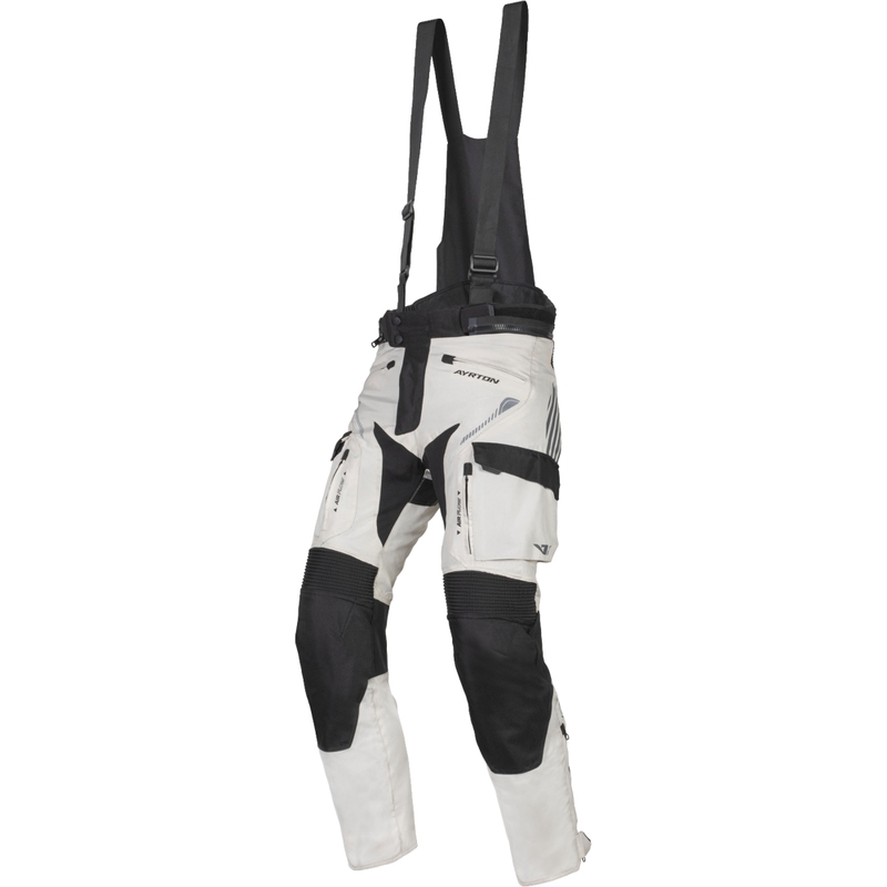 Pantalon moto Ayrton Rally II blanc-noir-gris