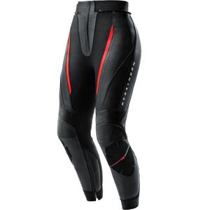 Pantalon de moto en cuir pour femme Rebelhorn Diva noir et rouge