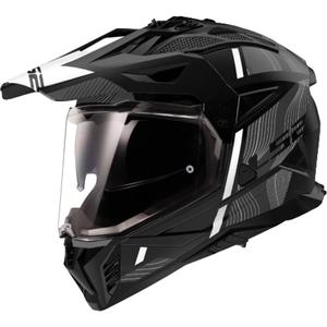 Casque moto enduro LS2 MX702 PIONEER II HILL noir et blanc mat